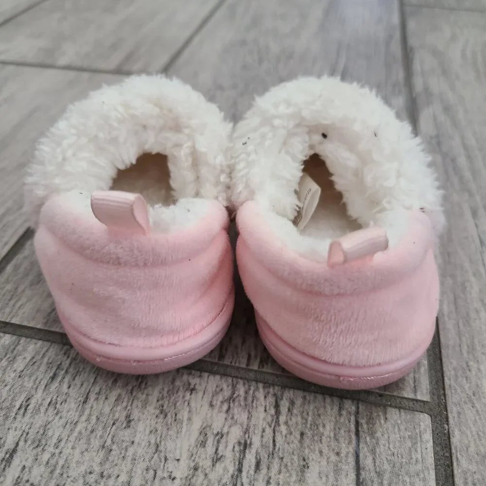 Wonder Nation Baby Girl Pink “Dream Big” Cozy Toddler Slippers Size 4